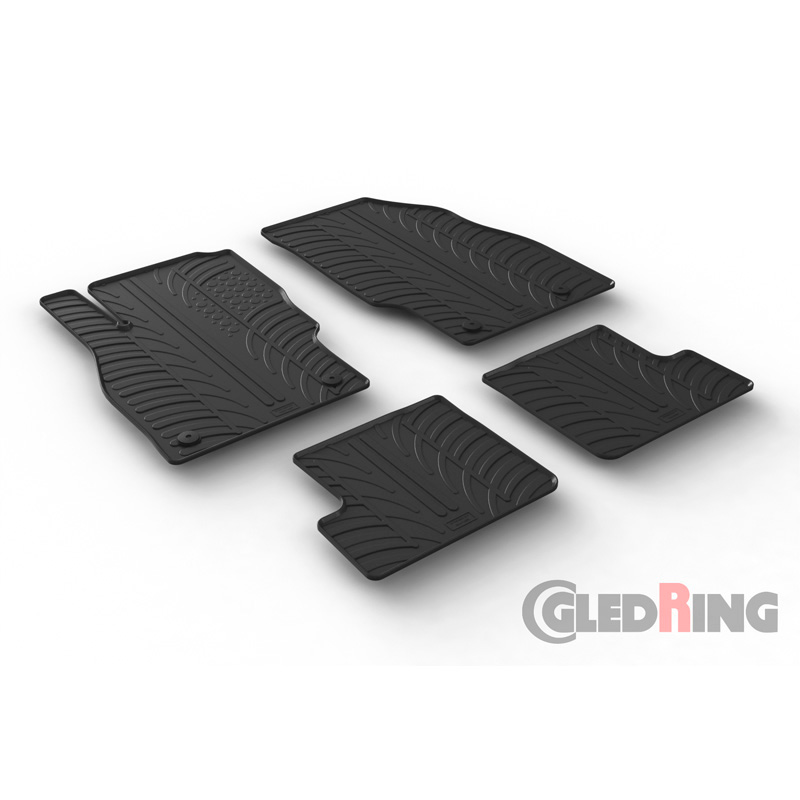 RUBBERMATTEN PASSEND VOOR OPEL ADAM 2013- (T PROFIL 4- DELIG + MONTAGECLIPS)