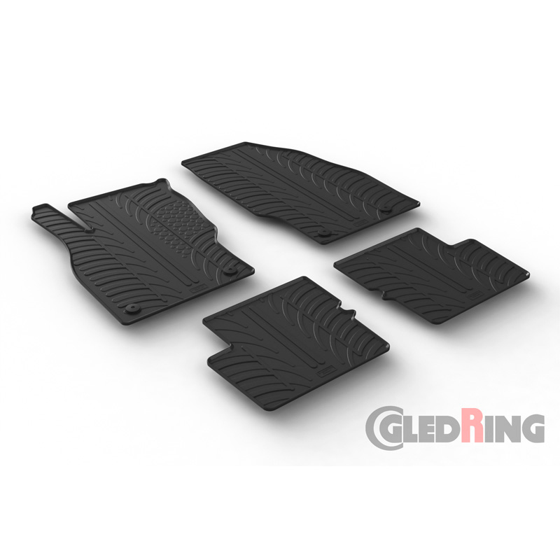 RUBBERMATTEN PASSEND VOOR OPEL CORSA E 5 DEURS 2014-2019 (T PROFIEL 4-DELIG + MONTAGECLIPS)