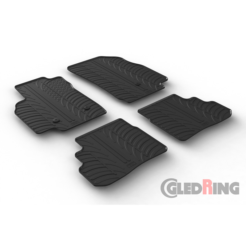 RUBBERMATTEN PASSEND VOOR OPEL KARL 8/2015- (T PROFIEL 4-DELIG + MONTAGECLIPS)