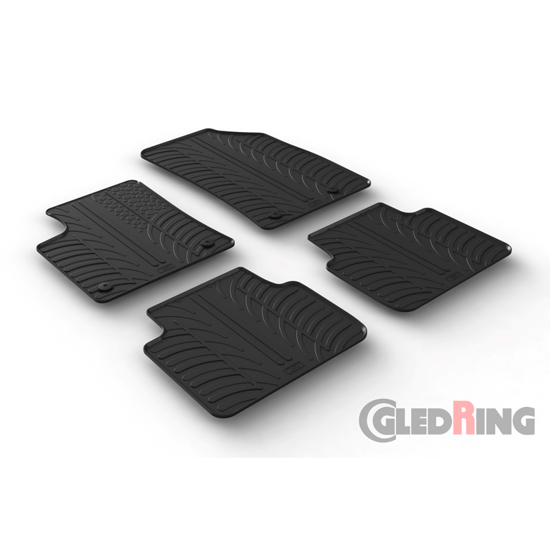 RUBBERMATTEN PASSEND VOOR OPEL CROSSLAND X 6/2017-1/2021 (T PROFIEL 4-DELIG + MONTAGECLIPS)