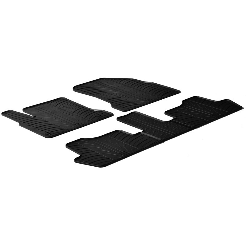 RUBBERMATTEN PASSEND VOOR CITROEN C4 PICASSO 2006-2013 (T PROFIEL 5-DELIG + MONTAGECLIPS)