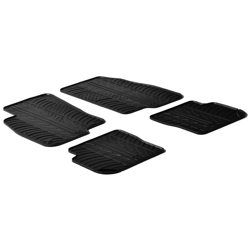 RUBBERMATTEN PASSEND VOOR FIAT PUNTO EVO 2009-2014 (T PROFIEL 4-DELIG + MONTAGECLIPS)