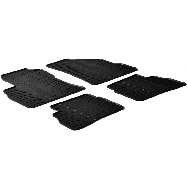 RUBBERMATTEN PASSEND VOOR FIAT DOBLO 5-DEURS 2010-2018 & OPEL COMBO 5-DEURS 2011-2018 (HALF CARGO) (T PROFIEL 4-DELIG + MONTAGECLIPS)