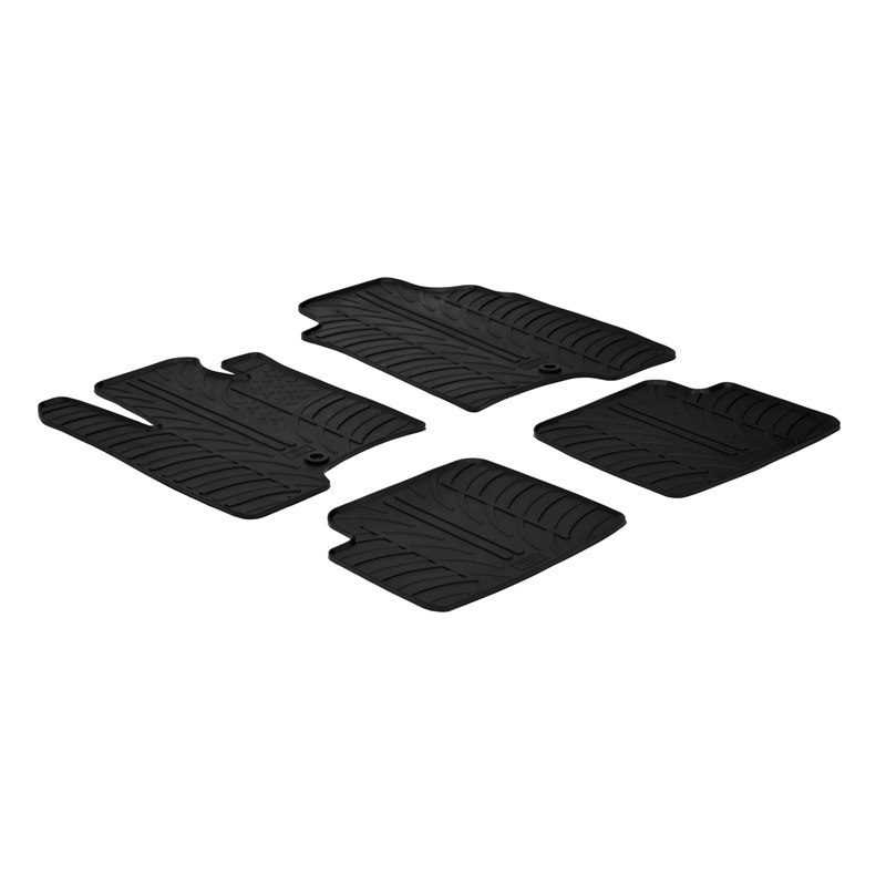 RUBBERMATTEN PASSEND VOOR FIAT PANDA 2012-2014 (T PROFIEL 4-DELIG + MONTAGECLIPS)