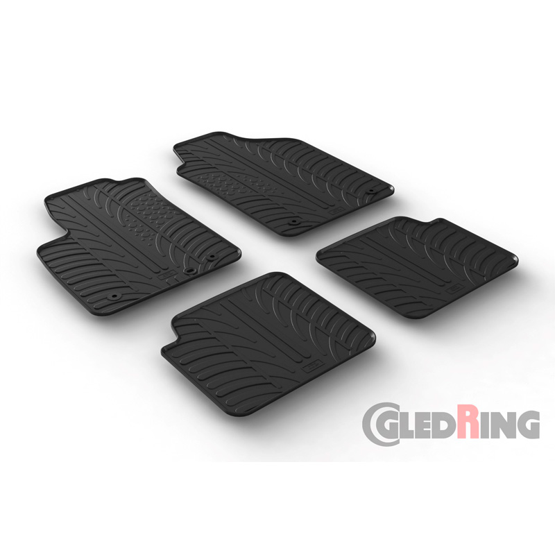 RUBBERMATTEN PASSEND VOOR FIAT 500 2013-2019 & 2019- (T PROFIEL 4-DELIG)