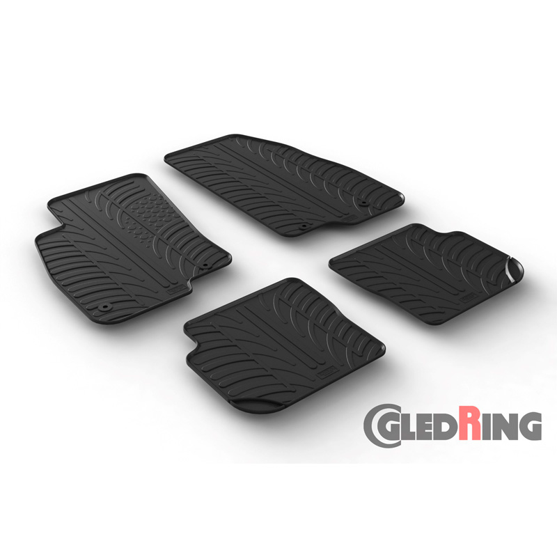 RUBBERMATTEN PASSEND VOOR FIAT PUNTO 2014- (T PROFIEL 4-DELIG + MONTAGECLIPS)