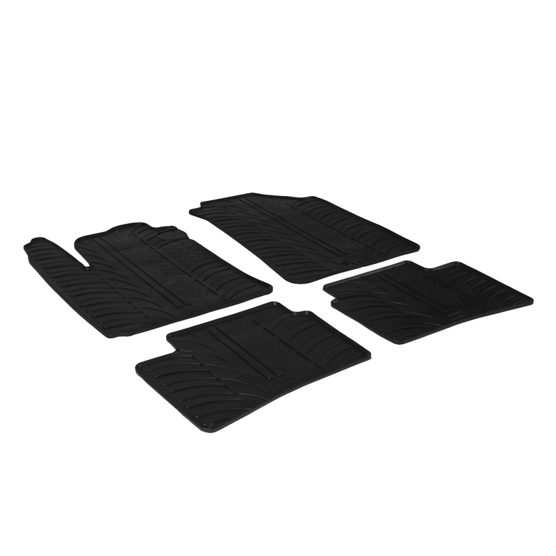 RUBBERMATTEN PASSEND VOOR HYUNDAI I10 2014-2020 (T PROFIEL 4-DELIG + MONTAGECLIPS)