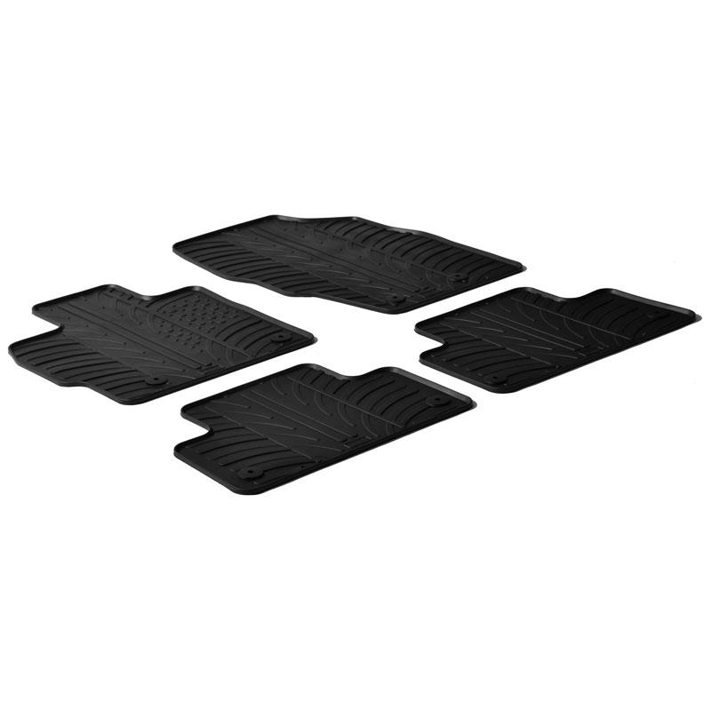 RUBBERMATTEN PASSEND VOOR MAZDA CX-7 BENZINE 2007- (T PROFIEL 4-DELIG + MONTAGECLIPS)