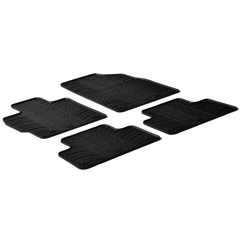 RUBBERMATTEN PASSEND VOOR MAZDA CX-7 DIESEL 2007- (T PROFIEL 4-DELIG + MONTAGECLIPS)