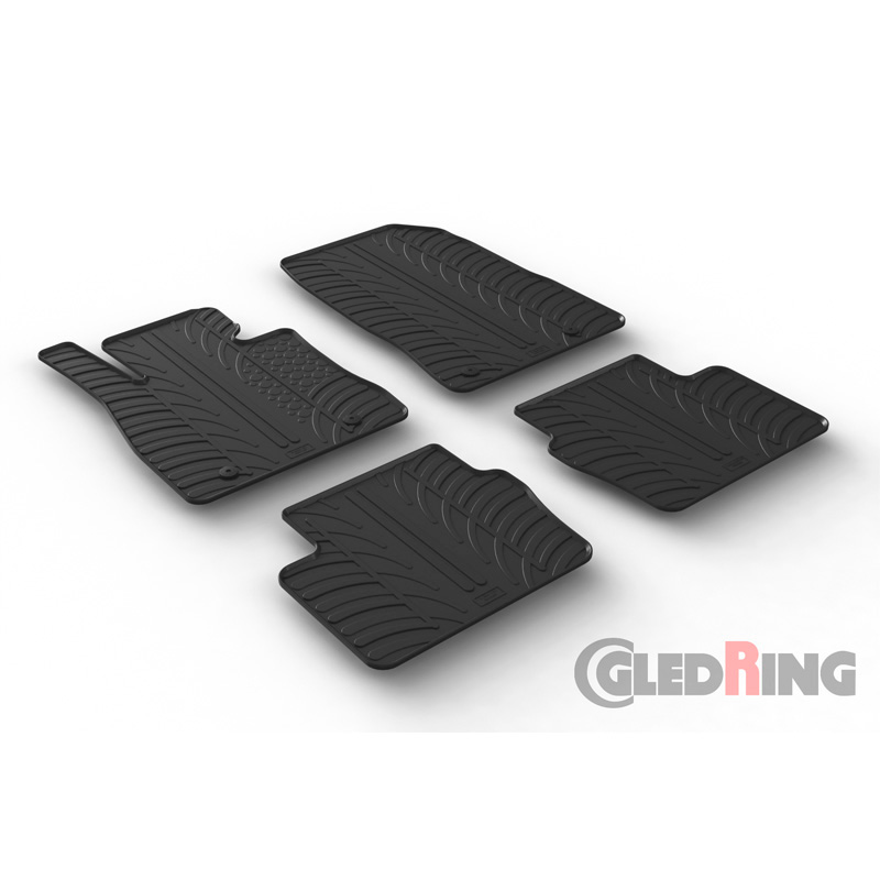 RUBBERMATTEN PASSEND VOOR MAZDA 2 11/2014- (T PROFIEL 4-DELIG + MONTAGECLIPS)
