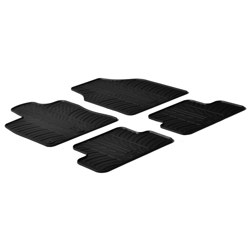 RUBBERMATTEN PASSEND VOOR NISSAN QASHQAI 2007-2013 (T PROFIEL 4-DELIG + MONTAGECLIPS)