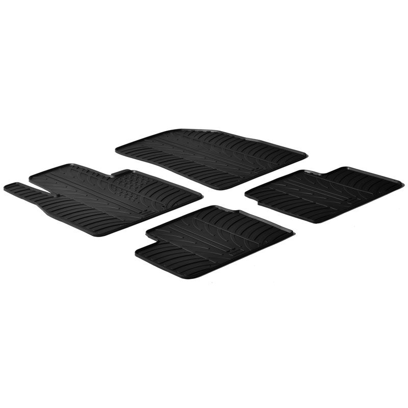 RUBBERMATTEN PASSEND VOOR NISSAN MICRA 2011-2017 (T PROFIEL 4-DELIG + MONTAGECLIPS)