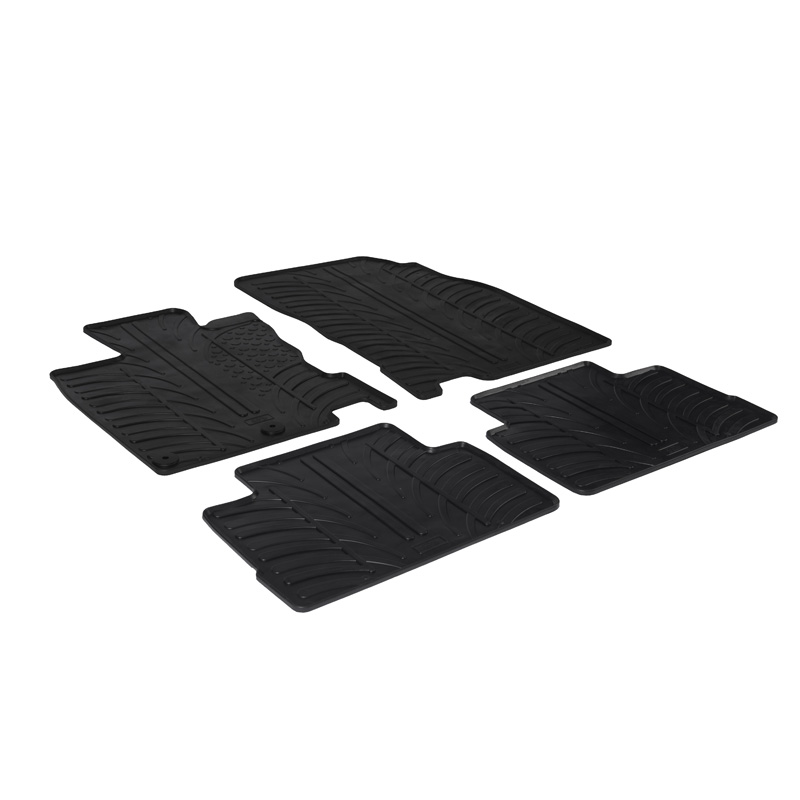 RUBBERMATTEN PASSEND VOOR NISSAN QASHQAI 2014-2020 (T PROFIEL 4-DELIG + MONTAGECLIPS)