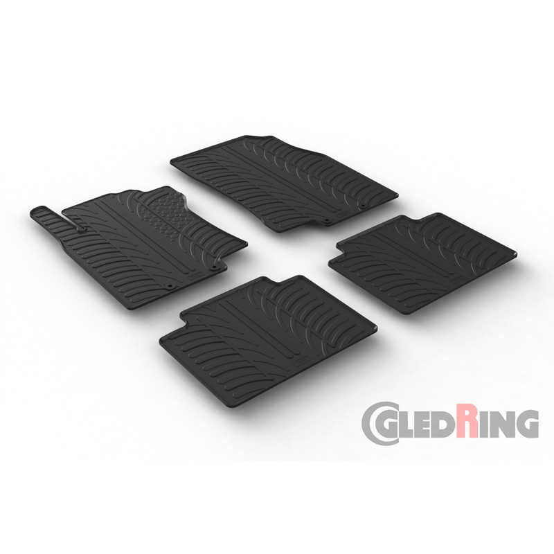 RUBBERMATTEN PASSEND VOOR NISSAN X-TRAIL 2014-2020 (T PROFIEL 4-DELIG + MONTAGECLIPS)
