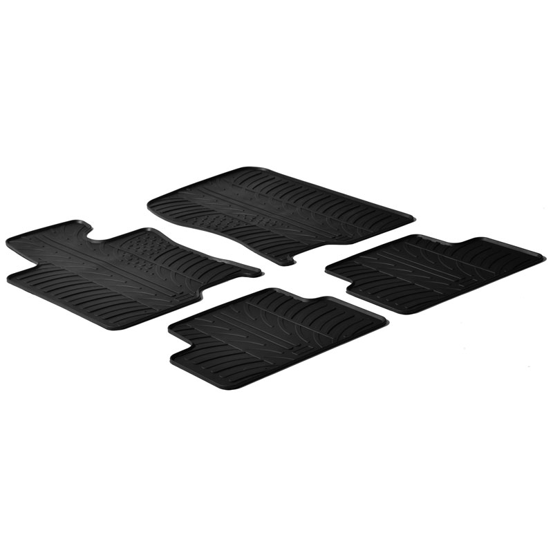 RUBBERMATTEN PASSEND VOOR HONDA ACCORD 2008- (T PROFIEL 4-DELIG + MONTAGECLIPS)