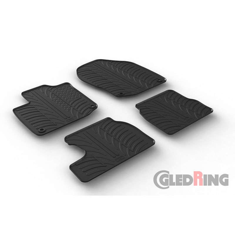 RUBBERMATTEN PASSEND VOOR HONDA CIVIC DIESEL 2012-2017 (T PROFIEL 4-DELIG + MONTAGECLIPS)