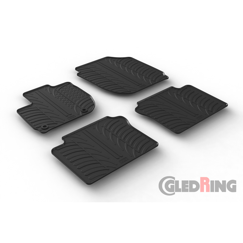 RUBBERMATTEN PASSEND VOOR HONDA HR-V (RU) 2015-2021 (T PROFIEL 4-DELIG + MONTAGECLIPS)