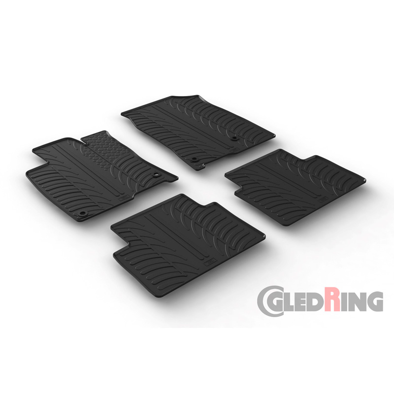 RUBBERMATTEN PASSEND VOOR HONDA CIVIC SEDAN/HATCHBACK 2017-2021 (T PROFIEL 4-DELIG + MONTAGECLIPS)