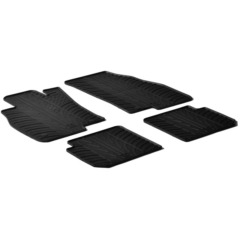 RUBBERMATTEN PASSEND VOOR ALFA ROMEO MITO 3 DEURS 2008- (T PROFIEL 4-DELIG + MONTAGECLIPS)