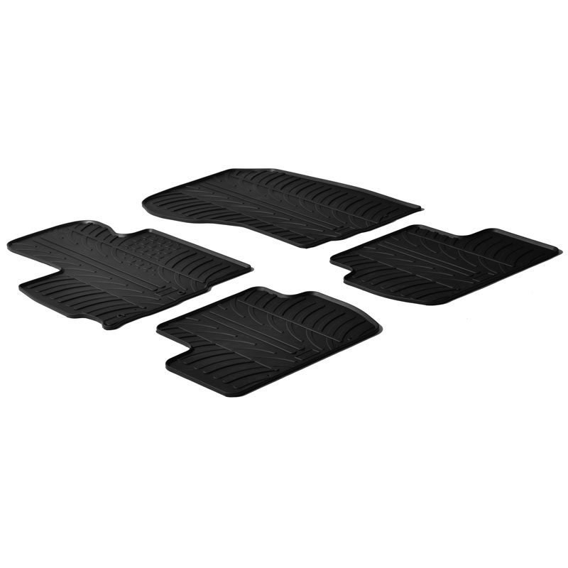 RUBBERMATTEN PASSEND VOOR MITSUBISHI OUTLANDER 2010-2012 (T PROFIEL 4-DELIG + MONTAGECLIPS)