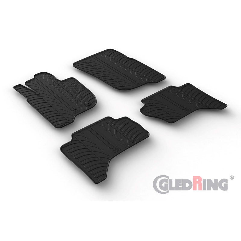 RUBBERMATTEN PASSEND VOOR MITSUBISHI L200 (TRITON) 2015-2019 & FL 2019- (T PROFIEL 4-DELIG + MONTAGECLIPS)