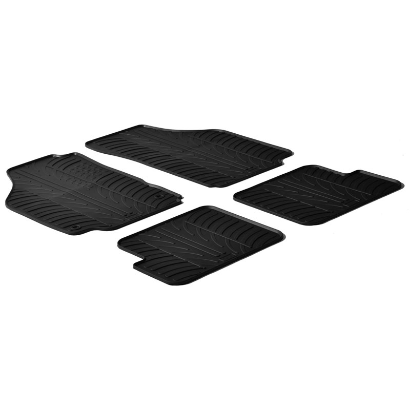RUBBERMATTEN PASSEND VOOR LANCIA YPSILON 2003-2011 (T PROFIEL 4-DELIG + MONTAGECLIPS)