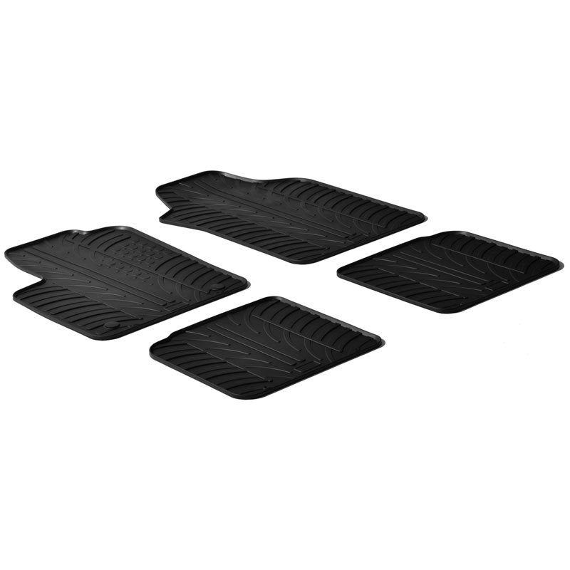 RUBBERMATTEN PASSEND VOOR LANCIA YPSILON 2011- (T PROFIEL 4-DELIG + MONTAGECLIPS)