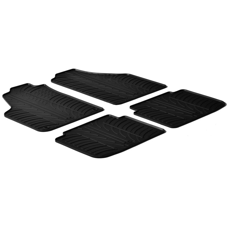 RUBBERMATTEN PASSEND VOOR FIAT IDEA 2006- / LANCIA MUSA 2007- (T PROFIEL 4-DELIG + MONTAGECLIPS)