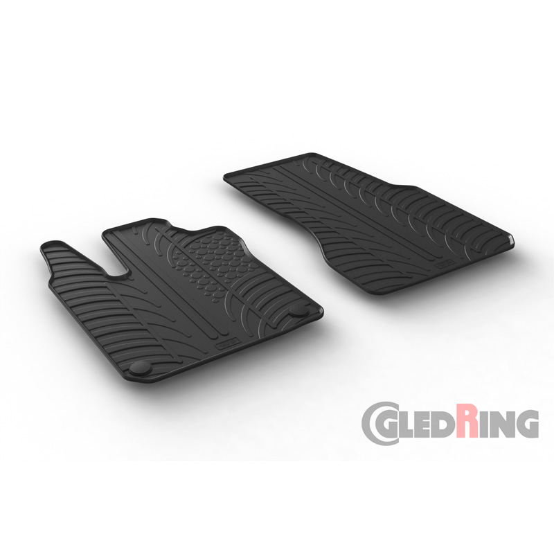 RUBBERMATTEN PASSEND VOOR SMART FORTWO 453 2014- (T PROFIEL 2-DELIG + MONTAGECLIPS)