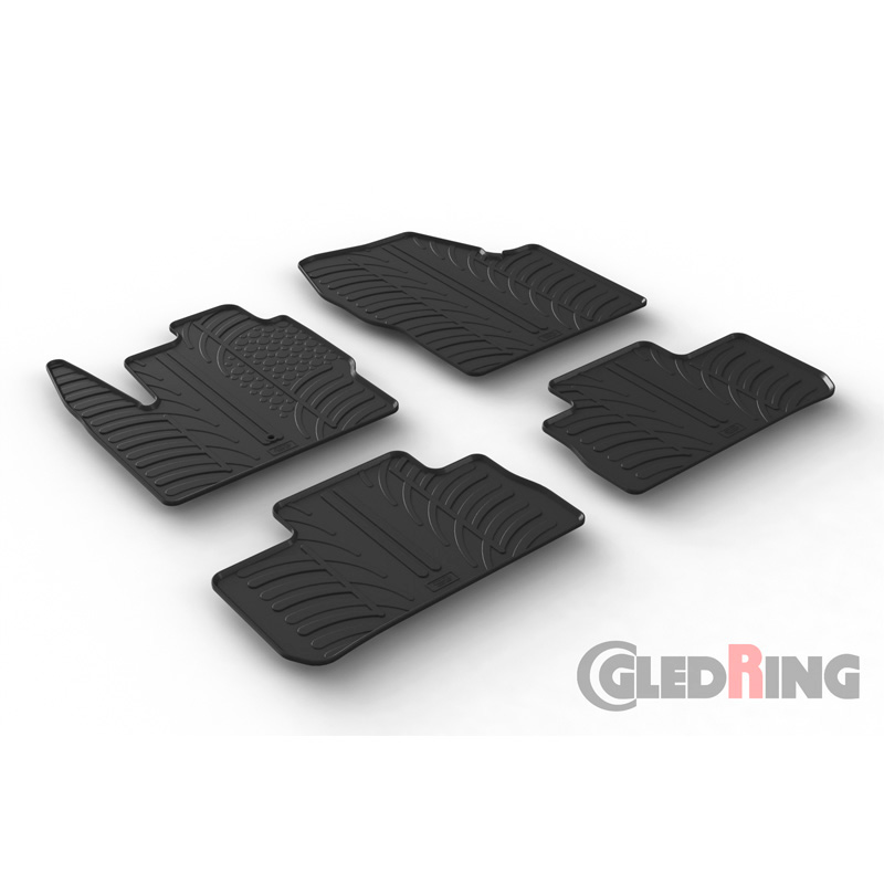 RUBBERMATTEN PASSEND VOOR LANDROVER FREELANDER II 2007- (T PROFIEL 4-DELIG + MONTAGECLIPS)
