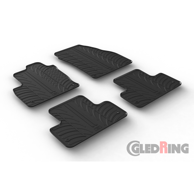 RUBBERMATTEN PASSEND VOOR RANGE ROVER EVOQUE 2011-2019 (T PROFIEL 4-DELIG + MONTAGECLIPS)