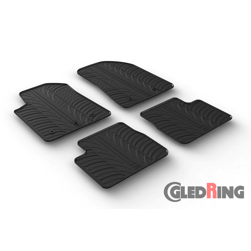 RUBBERMATTEN PASSEND VOOR ALFA ROMEO GIULIETTA 2014- (T PROFIEL 4-DELIG + MONTAGECLIPS)