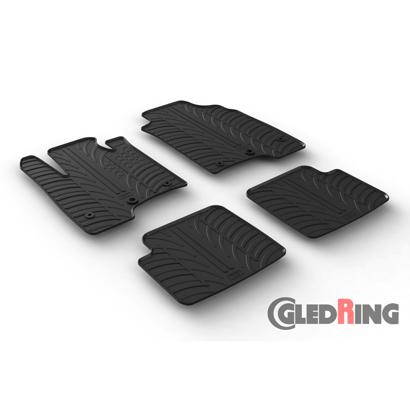 RUBBERMATTEN PASSEND VOOR FIAT PANDA 2014- (T PROFIEL 4-DELIG + MONTAGECLIPS)
