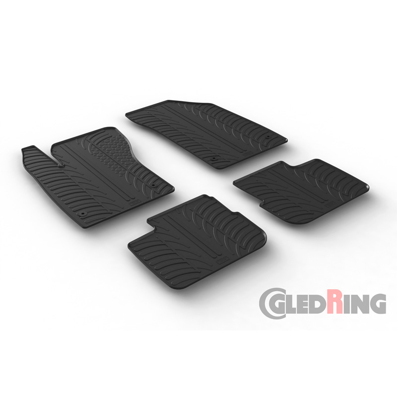 RUBBERMATTEN PASSEND VOOR FIAT TIPO SEDAN 2016- (HANDGESCHAKELD) (T PROFIEL 4-DELIG + MONTAGECLIPS)