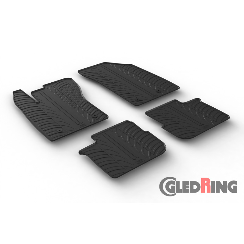 RUBBERMATTEN PASSEND VOOR FIAT TIPO 5-DEURS/KOMBI 2016-2021 (T PROFIEL 4-DELIG + MONTAGECLIPS)