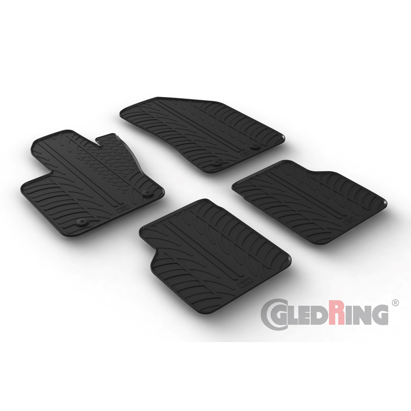 RUBBERMATTEN PASSEND VOOR JEEP COMPASS 5/2017- (T PROFIEL 4-DELIG + MONTAGECLIPS)